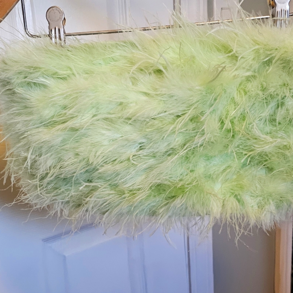 Boohoo lime green fuzzy tube top, size 10 US